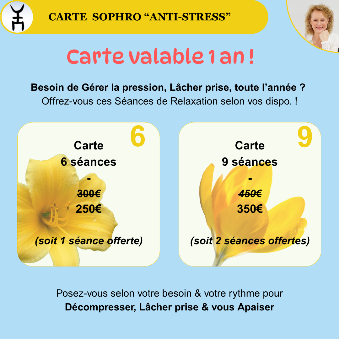 Carte de plusieurs séances anti-stress